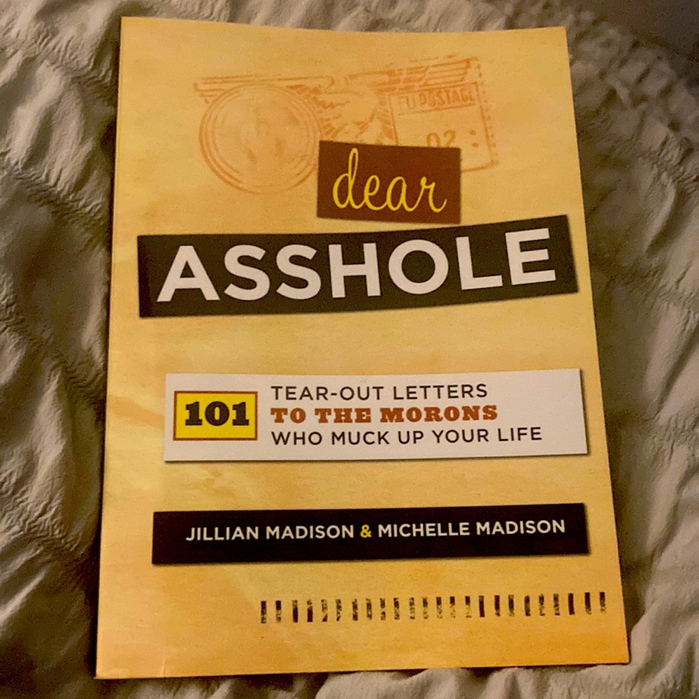 Humorous Book tear out letters to those who muck up your life